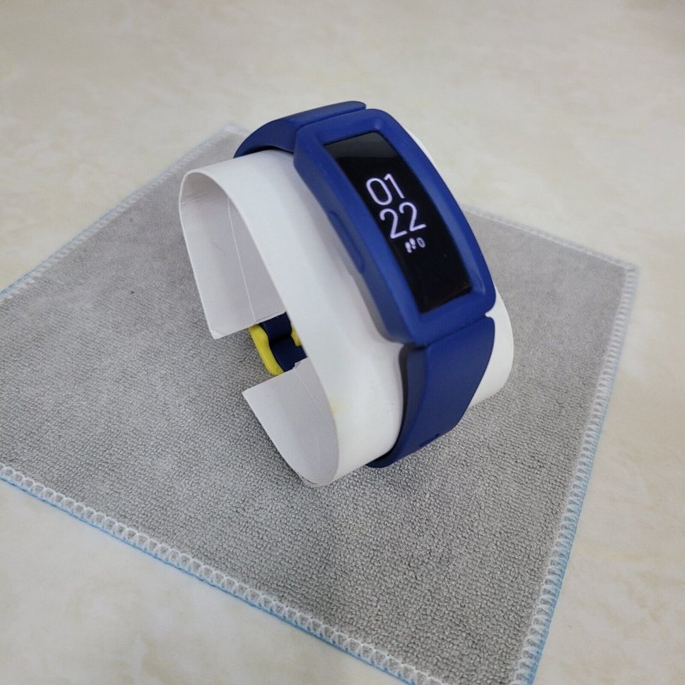 Fitbit Inspire HR Activity Tracker FB413 - Black -Small Blue/Yellow - No Charger